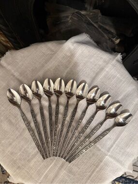 Vintage Oxford Hall Palo Alto Stainless Teaspoons - Set of 11 Iced Tea Spoons